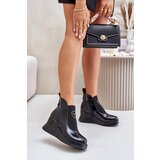 Kesi Patent leather ankle boots with wedge insulation Vinceza black | Shoptok.si
