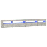Maison Chic TV omarica - TV stojalo - Televizijska omarica z LED lučkami betonsko siva 270x35x40 cm, (21699391) Cene