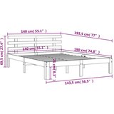  Okvir kreveta s uzglavljem voštano smeđi 140x190 cm od borovine | shoptok.hr
