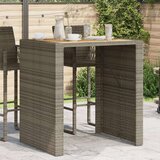 vidaXL Vrtna miza z akacijevo ploščo siva 105x80x110 cm PE ratan | Shoptok.si