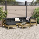  7-dijelni set vrtnih sofa od impregnirane borovine s jastucima | shoptok.hr