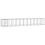  Zunanji pasji boks jeklo s streho 26,62 m² - - črna - 112.3 - 1210 x 220 x 180 cm - | Shoptok.si