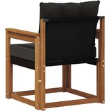  2 Komad Set vanjskih sofa Čvrsto drvo akacije i Textilene - Prirodna i crno Otvoreni okvir | shoptok.hr
