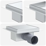  2 u 1 tušni odvod Srebrno 15 x 15 cm Nehrđajući čelik 304 | shoptok.hr
