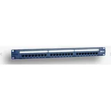 NET PANEL 19, 24XRJ45 UTP CAT.6 (1U) WITH SHELF, BLUE (POE)