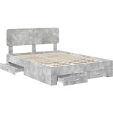  Konstrukcija postelje z vzglavjem Betonsko siva 150 x 200 cm, (5000102844) | Shoptok.si