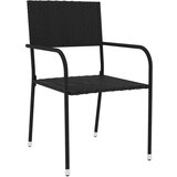  3-dijelni vrtni blagovaonski set od poliratana crni | shoptok.hr