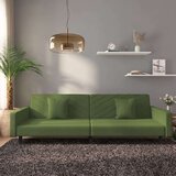  Kavč dvosed z ležiščem in dvema blazinama temno zelen | Shoptok.si