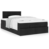 vidaXL Otomanski okvir kreveta s madracem crni 120x200cm od tkanine | shoptok.hr
