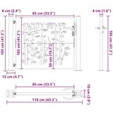  Vrtna vrata Crna 110 x 105 cm Čelik s prahom premazan | shoptok.hr