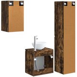  Set namještaja za kupaonicu 3 kom. Dimljeni hrast Smeđa 33 x 34.5 x 160 cm | Shoptok.si