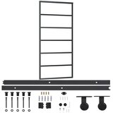  Klizna vrata od stakla ESG i aluminija 90 x 205 cm crna | shoptok.hr