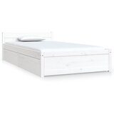 vidaXL Posteljni okvir s predali bel 90x190 cm 3FT, (20684400) | Shoptok.si