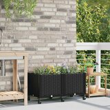  Vrtni saksija s kotačima Crna 80 x 40 x 44 cm PP | shoptok.hr