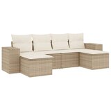  6-dijelni set vrtnih sofa s jastucima bež od poliratana | shoptok.hr
