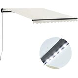 Tenda na ručno uvlačenje s LED svjetlima 300 x 250 cm krem | shoptok.hr
