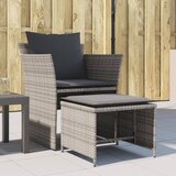 Maison Chic Vrtni Stoli - Stol za vrt s stolčkom za noge siv poli ratan JS708, (21877483) | Shoptok.si