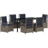 vidaXL 7-delni vrtni jedilni set sivo poli ratan, (22086955) | Shoptok.si