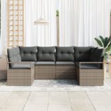 vidaXL 6-delni vrtni kavč set z blazinami siva poli ratan | Shoptok.si