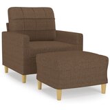  Fotelja s tabureom smeđa 60 cm od tkanine | shoptok.hr