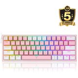 Redragon FIZZ RAINBOW K617 RGB MEHANSKA TIPKOVNICA ROZA/BELA - RDEČA STIKALA | Shoptok.si