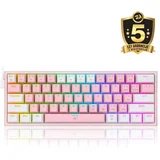 Redragon FIZZ RAINBOW K617 RGB MEHANSKA TIPKOVNICA ROZA/BELA - RDEČA STIKALA