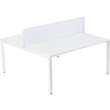 Paperflow Skupinska pisalna miza za 2 osebi, širina 1400 mm, globina 600 / 1260 mm, bele barve | Shoptok.si