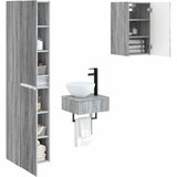  Set namještaja za kupaonicu 3 kom. Siva Sonoma 33 x 34,5 x 160 cm | shoptok.hr