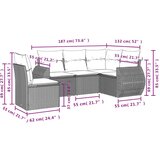 vidaXL 5-dijelni set vrtnih sofa s jastucima poliratan smeđi | shoptok.hr