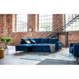 Miuform Temno modra žametna raztegljiva kotna sedežna garnitura (levi kot) Lofty Lilly – | Shoptok.si