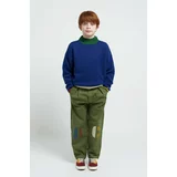 Bobo Choses Otroške bombažne hlače zelena barva