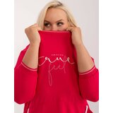Fashion Hunters Plus size red casual blouse with appliqué | Shoptok.si