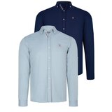 Dewberry DUAL SET G674 MENS SHIRT-NAVY BLUE-WATER GREEN | shoptok.hr