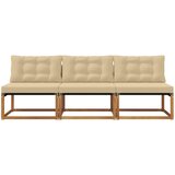 3 3 kom. Srednja sofa za van Čvrsto drvo akacije Prirodna | shoptok.hr
