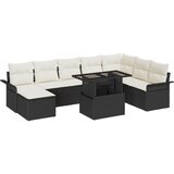 vidaXL Set od 9 komada vrtnih sofa s jastucom Crni Poli Ratan, 2-osobna vrtna sofa s pohranom i jastucom Crni Poli Ratan Cijene