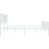 vidaXL Kovinski posteljni okvir z vzglavjem in vznožjem bel 193x203 cm | Shoptok.si