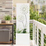 vidaXL Vrtno korito z dekorativno ploščo Bela 50 x 140 cm Mnogi jeklo | Shoptok.si