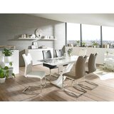 CARRYHOME nihajni stol, kovina, tekstil bela, barve kroma | Shoptok.si