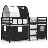 The Living Store Otroški pograd s tunelom bel in črn 90x190 cm trdna borovina - Otroški Pograd, (21625200) | Shoptok.si