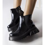Gemre Black patent insulated ankle boots Delit | shoptok.hr