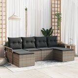 vidaXL 6-delna vrtna kavčna garnitura s blazinami siva poli ratan, (22093546) | Shoptok.si