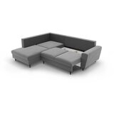 Cosmopolitan Design Svijetlo siva baršunasti sklopiva/s prostorom za odlaganje kutna garnitura (s lijevim kutom/u obliku slova L) Kyoto – | shoptok.hr