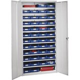 STEMO skladiščna omara, vxšxg 1970 x 1000 x 450 mm, z regalnimi posodami, 44 modrih posod Cene