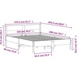  Okvir za krevet s uzglavljem bijeli 150 x 200 cm borovina | shoptok.hr