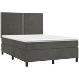  box spring s madracem LED tamnosivi 140x190 cm baršun | shoptok.hr