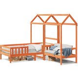 vidaXL Set kreveta i klupe s krovom voštano smeđi 100x200 cm borovina Cijene