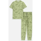 Coccodrillo Otroška bombažna pižama zelena barva