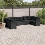  10-dijelni set vrtnih sofa s jastucima bež od poliratana | shoptok.hr