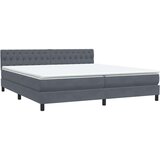 Box spring krevet s madracem tamnosivi 180x220 cm baršunasti | shoptok.hr