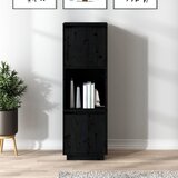 The Living Store Visoka omara črna 38x35x117 cm trdna borovina - Visoka Omarica, (21436047) Cene